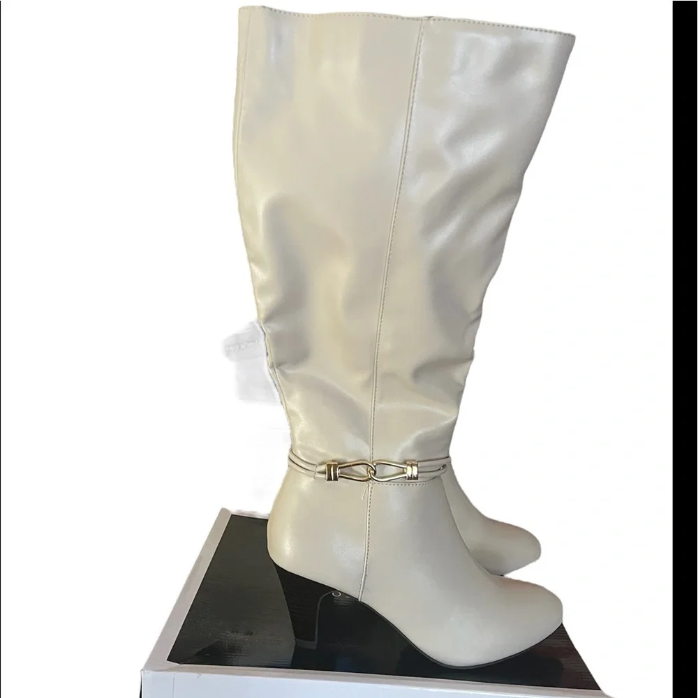 White Tall Boots - Picture 1 of 3